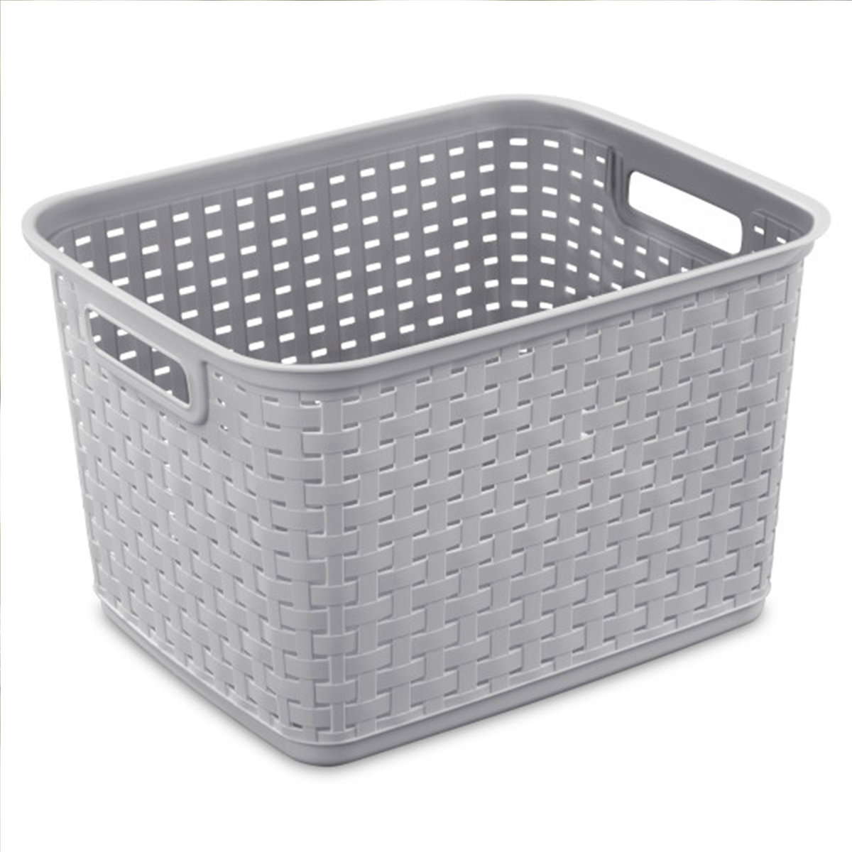 Sterilite Tall Weave Basket, Decorative Storage Bin, Organize the Closet, Bathroom or Classroom (Set of 6)